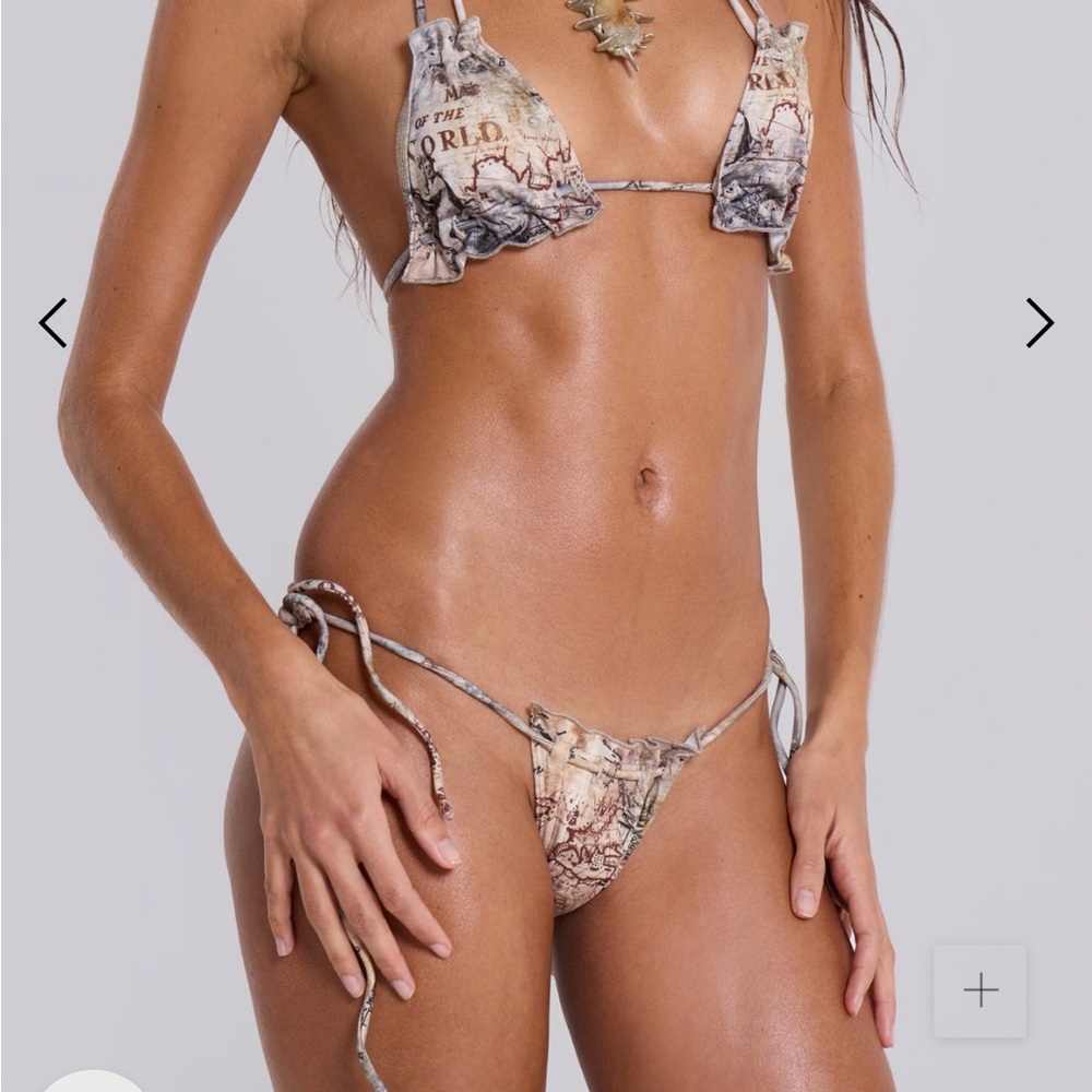 Map Print Bikini top